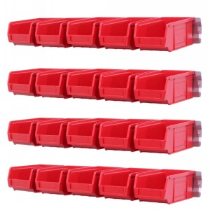 Parts Bins & Wall Rail Set 20 x Size 2